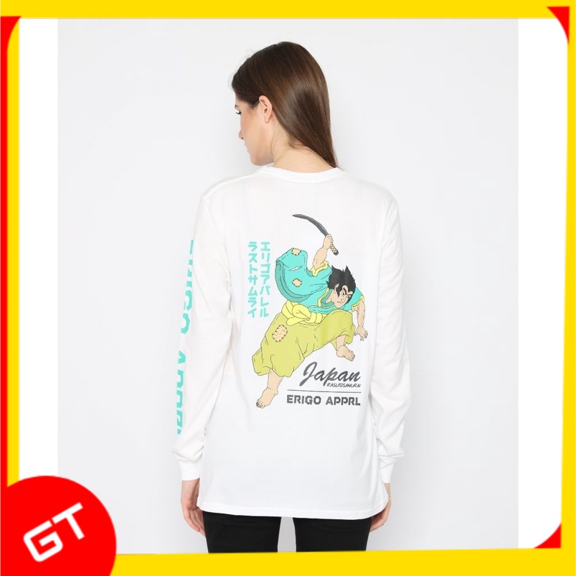 Longsleeve Erigo Kaos Distro Lengan Panjang Japan Samurai White Original - EO