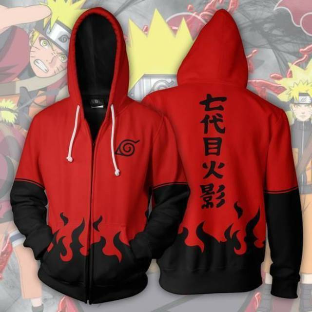 Jaket anime naruto konoha hokage style