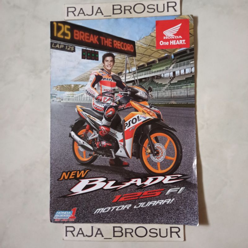 Poster brosur katalog leaflet Honda New Blade 125 Blade125 FI Injeksi Repsol Honda MotoGP Marc Marqu