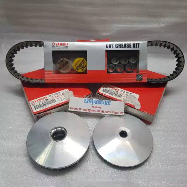 KDM_24 Paket CVT Yamaha Xeon - Xeon RC - Xeon GT 125  Rumah Roller Vanbelt Kit Kipas Roller