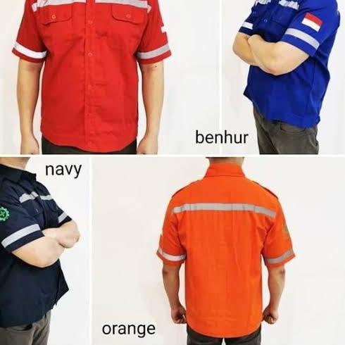 ✶ Wearpack Safety Lengan Pendek / Kemeja Safety Lengan Pendek ➥