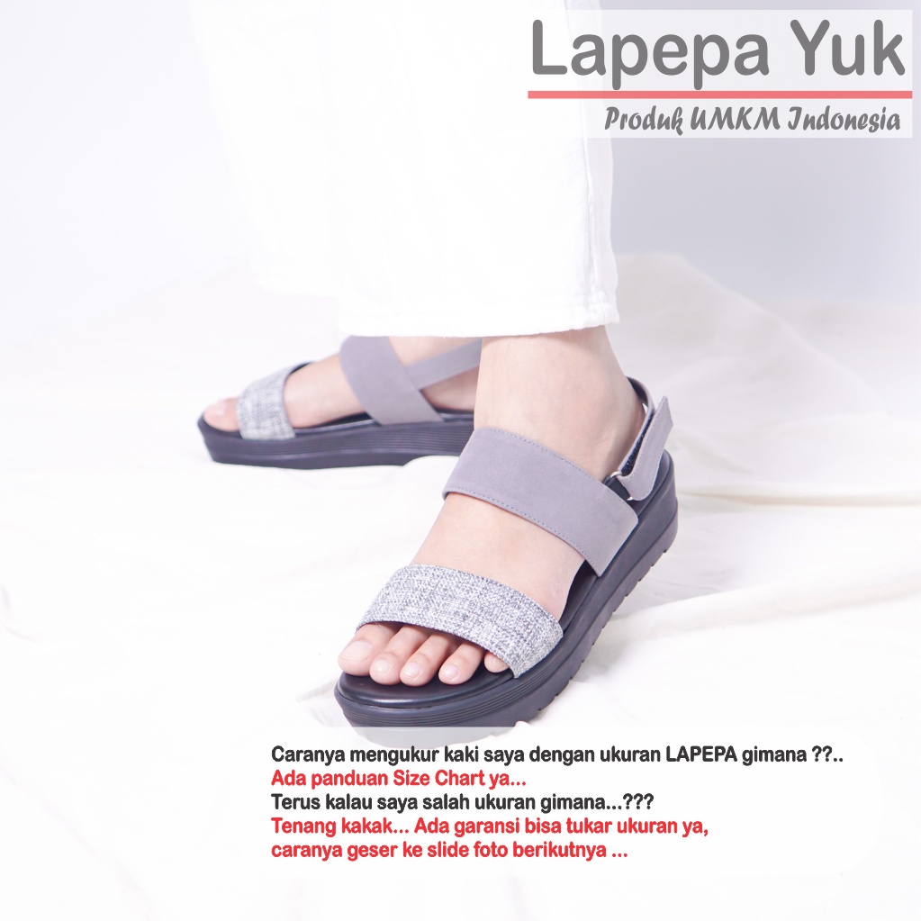 LAPEPA YUK -  Sepatu Sandal Wanita Wedges GHEA ALL COLOR Model Ban dua Tali Strap belakang Hak Tinggi Sole 4 cm Spatu Sendal Gunung Cewek  Size 36 37 38 39 40 Warna Hitam Black Cewe Kekinian Premium Terbaru Shoes Ori Original Mall Official Store Promo