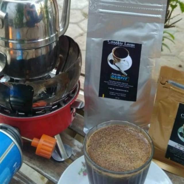 

Kopi bubuk robusta dampit premium cangkir laras
