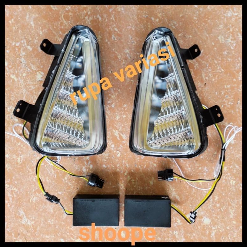 LAMPU DRL DEPAN FOGLAMP BUMPER TOYOTA INNOVA INOVA REBORN 2021 NYALA LED PUTIH RUNNING SEQUENTIAL KUNING