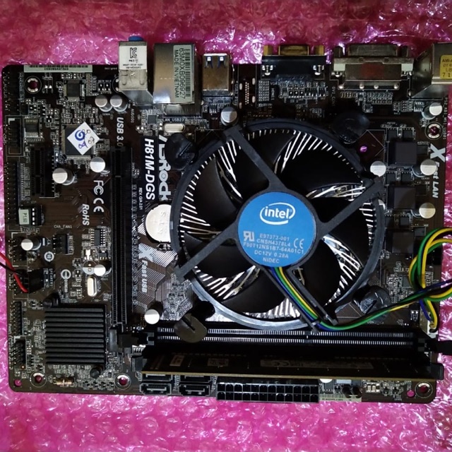 Paket mainboard lga 1150 h81 prosesor i5 4590 ram ddr3 8gb plus fan