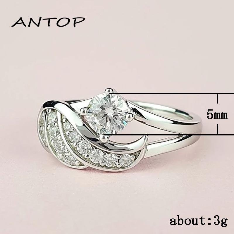 Cincin Desain Sayap Malaikat Aksen Berlian Zirkon