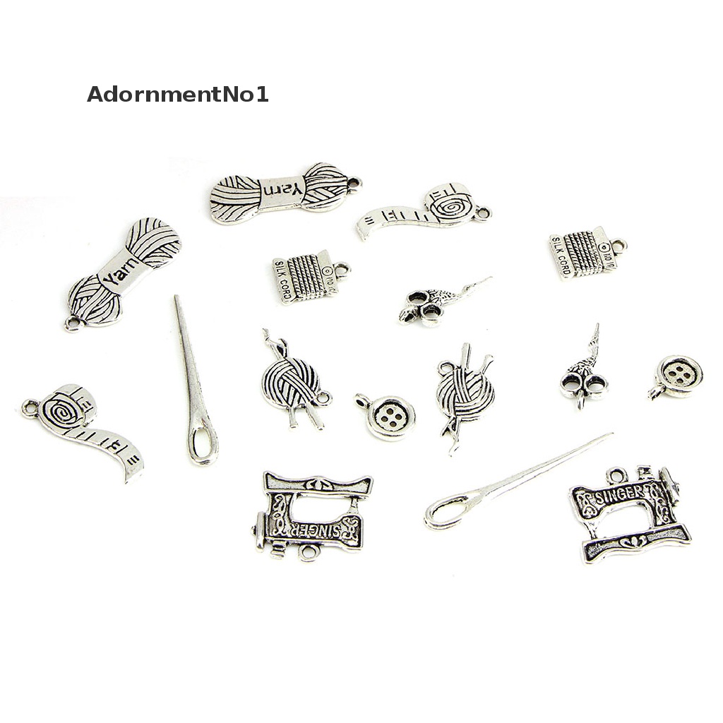 (AdornmentNo1) 16pcs / Set Liontin Silver Tibet Bentuk Campur Untuk DIY Perhiasan