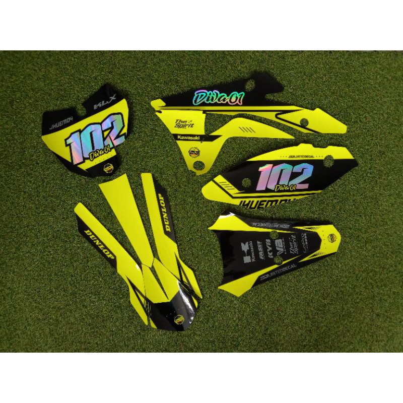 Decal Premium KLX Gordon Yellow Fluo x Chrome |259 Limited Decal