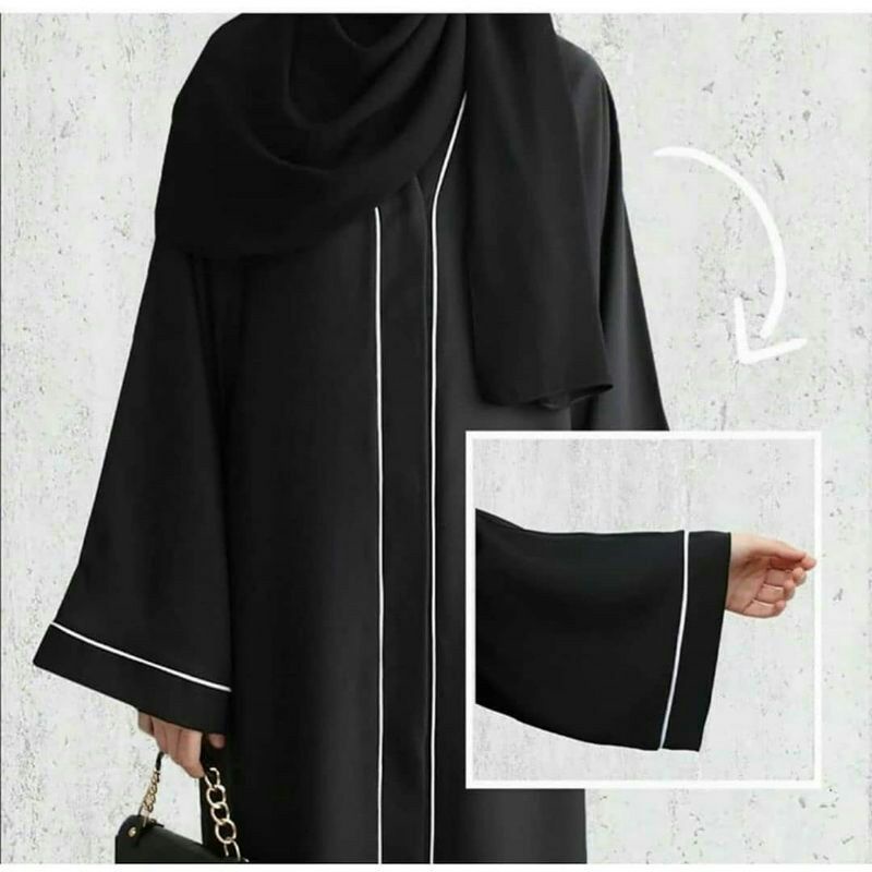 Abaya simple list bdan lengannon phasmina