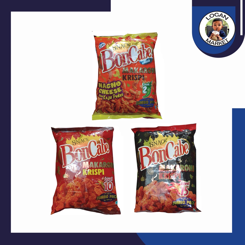 Boncabe Bon Cabe Snack Makaroni Pedas Krispi Level 10 15 Keju Level 2 135gram 135 gram (ex 150 gram)