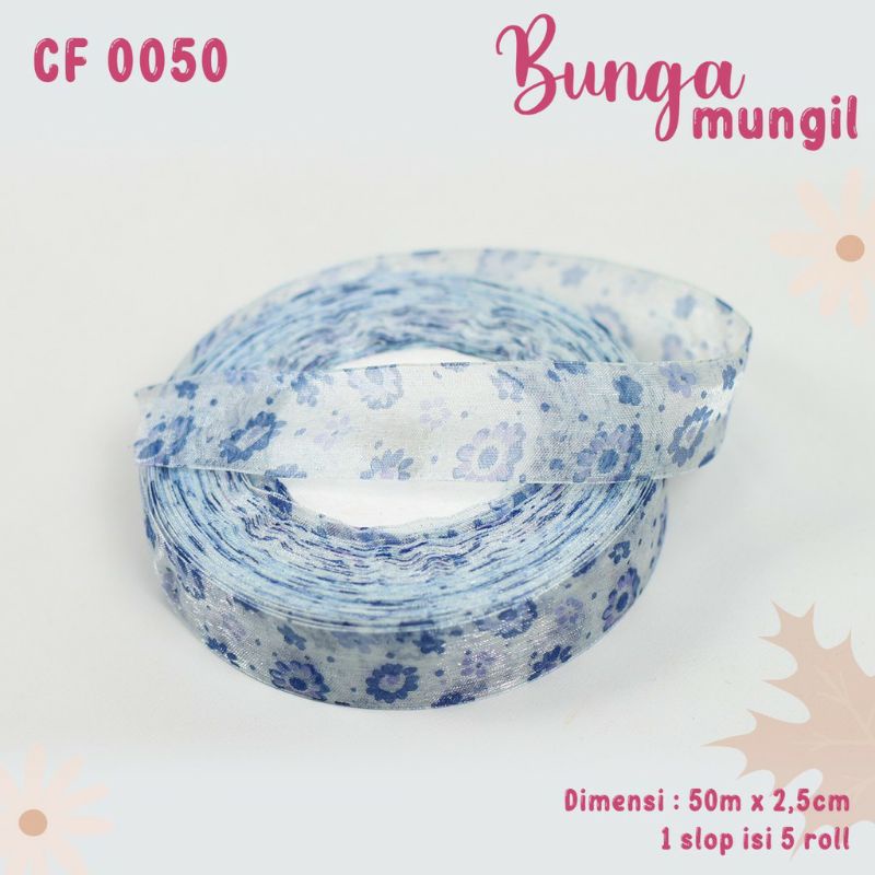 (5 meter)Organdi Motif Bunga Mungil CF0050 - 6 Pilihan Warna