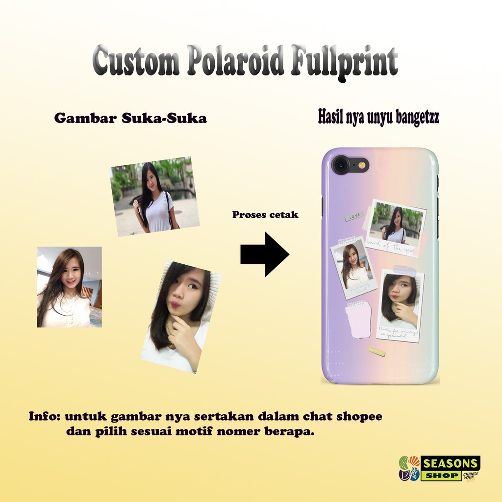 Custom Polaroid Fullprint Premium All Type Iphone samsung