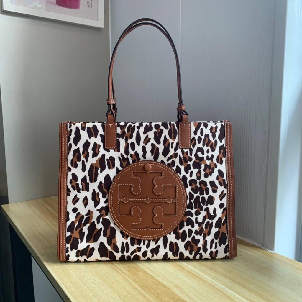 Tory Burch Ella Leopard Canvas Tote