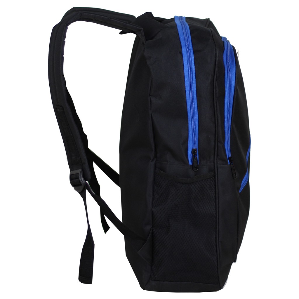 PROMO CUCI GUDANG Ransel Gendong Pria Polo Hitam List Biru Tas Cowok SMP SMA Tebal Keren Berkualitas