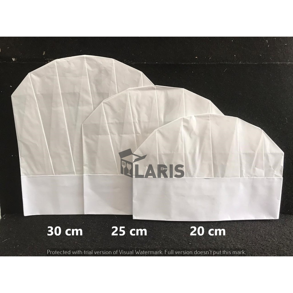 RB Topi Chef Bahan Kertas Model Oval Isi 10 Pcs / Topi Masak Koki Chef Hat