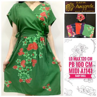 DASTER CANTIK BATIK  ANGGREK  MIDI A1141 BABY DOLL Shopee 