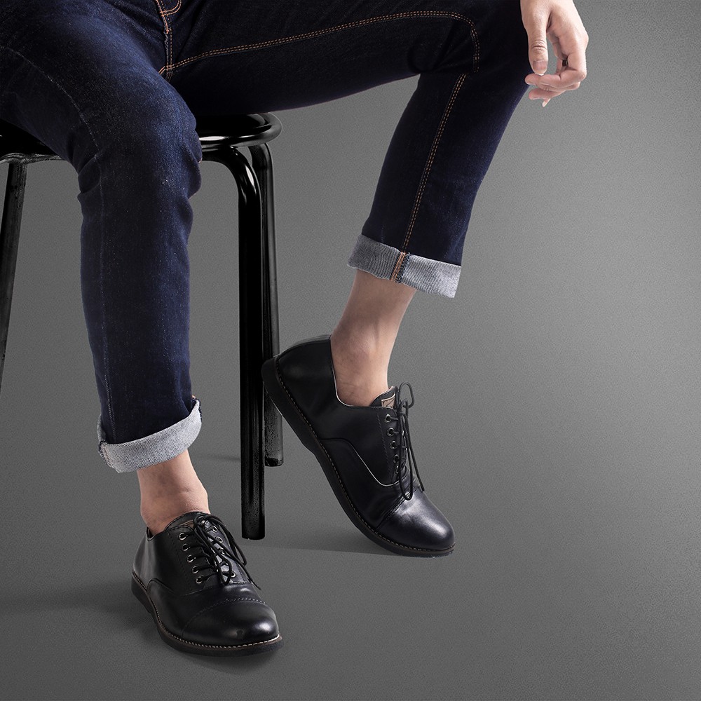 OXFORD BLACK |ManNeedMe x Monday| Sepatu Oxford Pria | Pantofel Formal