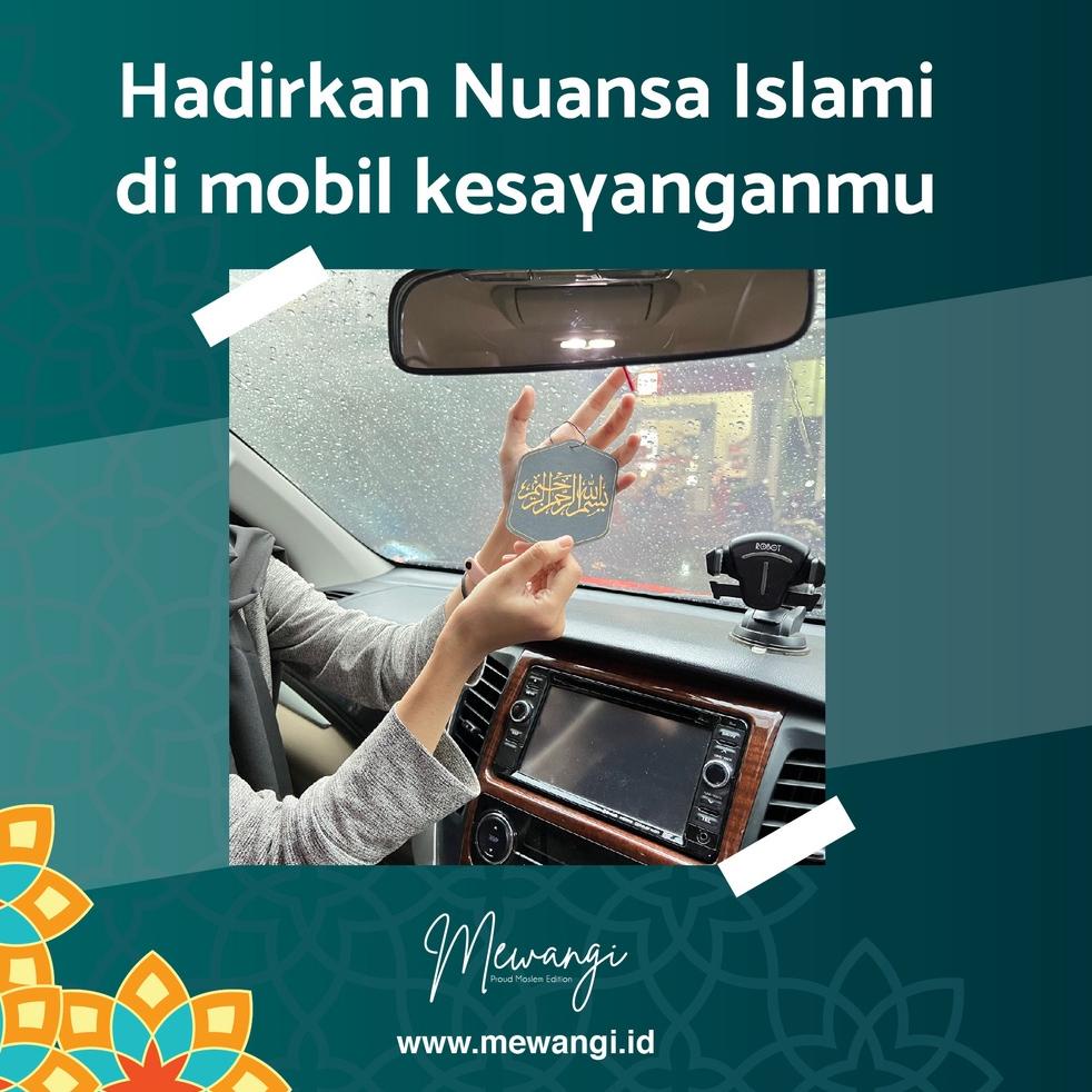 Stok banyak Mewangi "Kaligrafi Basmalah" - Pengharum Mobil Ruangan / Parfum Mobil Dashboard / Pewang