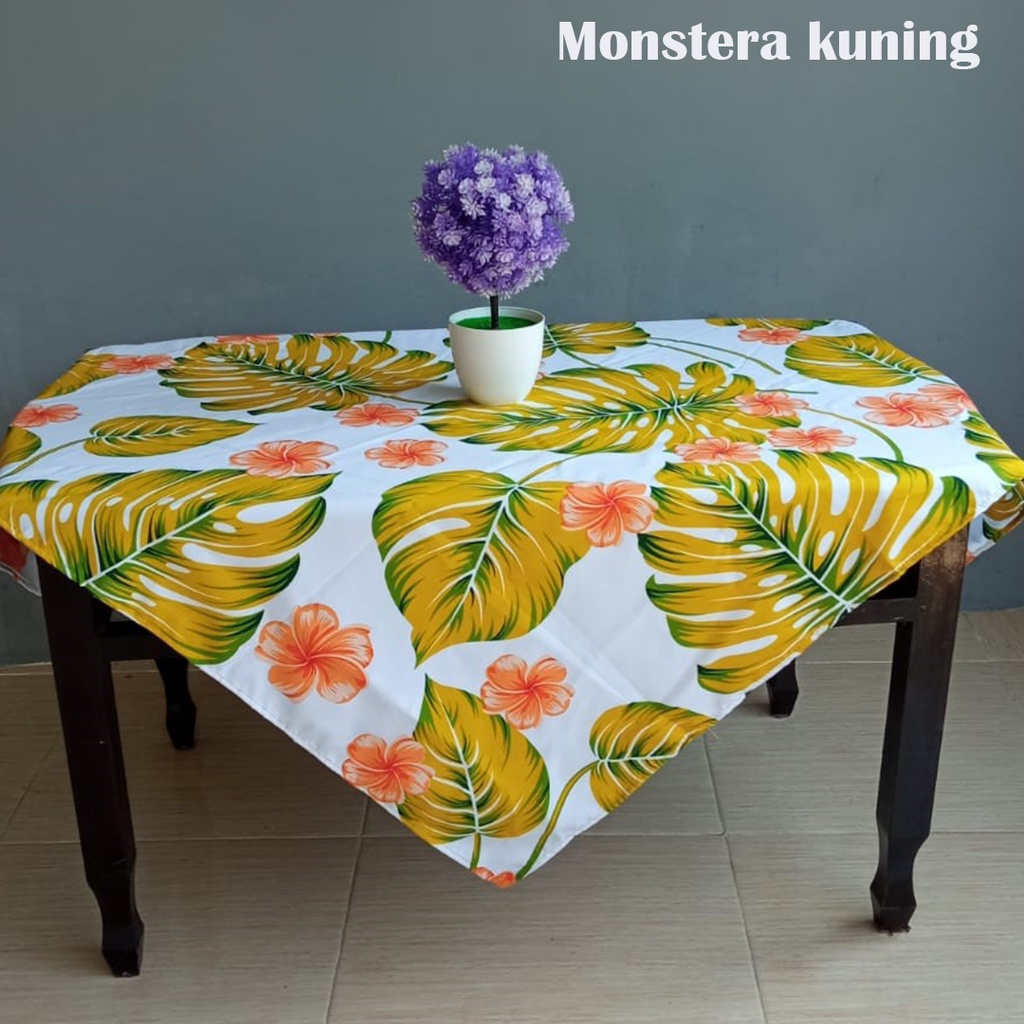 Taplak Meja Persegi Kain Katun 100x100cm Aneka Motif Dan Warna Dekorasi Ruang Tamu Perlengkapan Rumah Minimalis  Terbaru