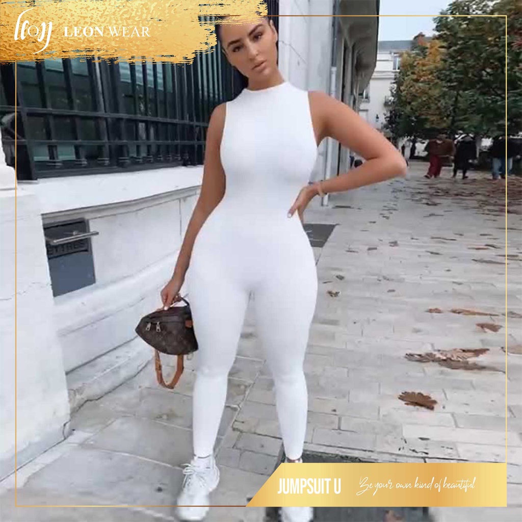 Jumpsuit Wanita Celana Panjang Overall Lengan Pendek (Jumpsuit U)