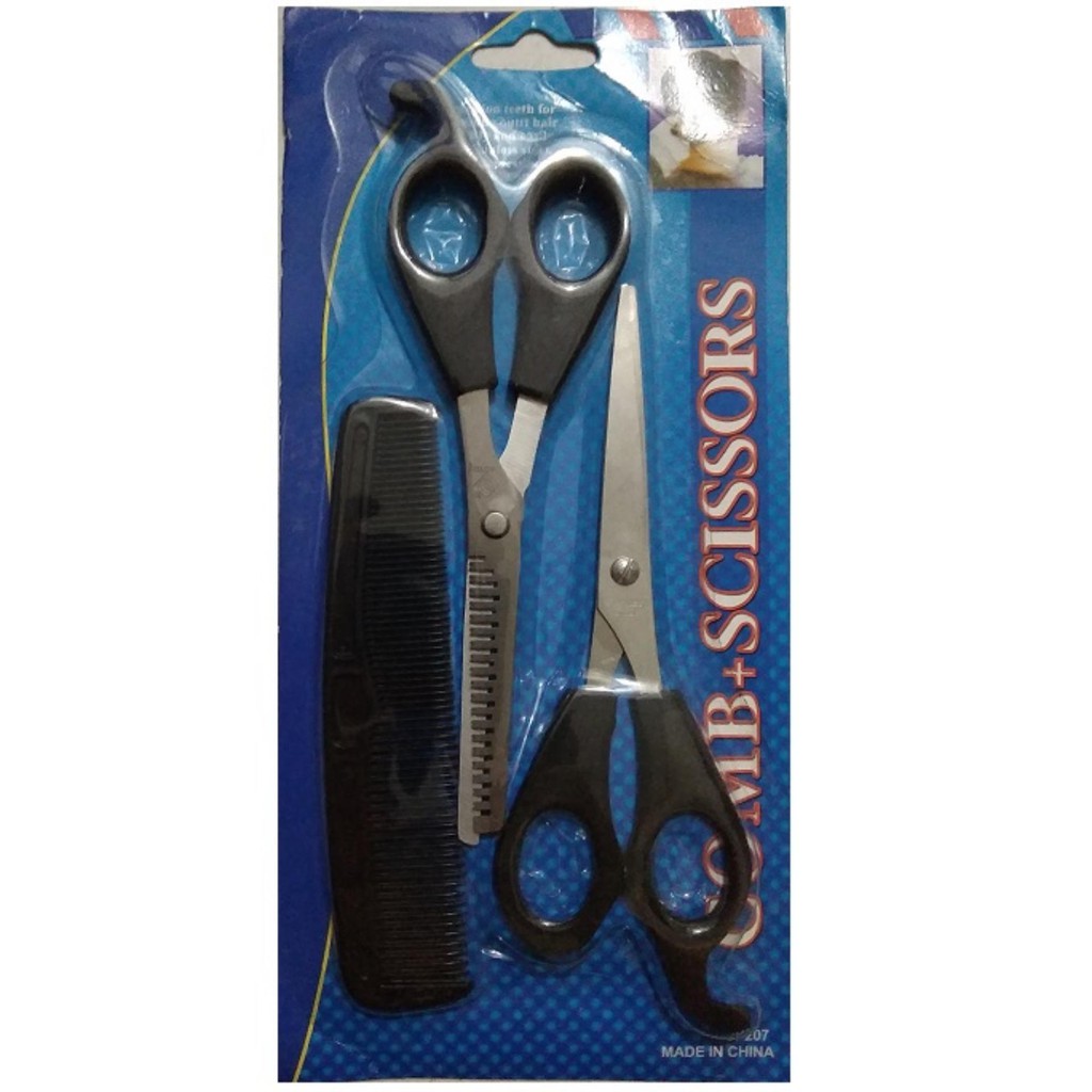 GUNTING SET 3IN1/Set Gunting Potong Cukur Rambut / GUNTING RAMBUT SET 3PCS / GUNTING SASAK SISIR 3IN1/Peralatan Salon Hair Cutting Styling / Gunting Sasak 3in1 / Gunting Rambut - Gunting Sasak