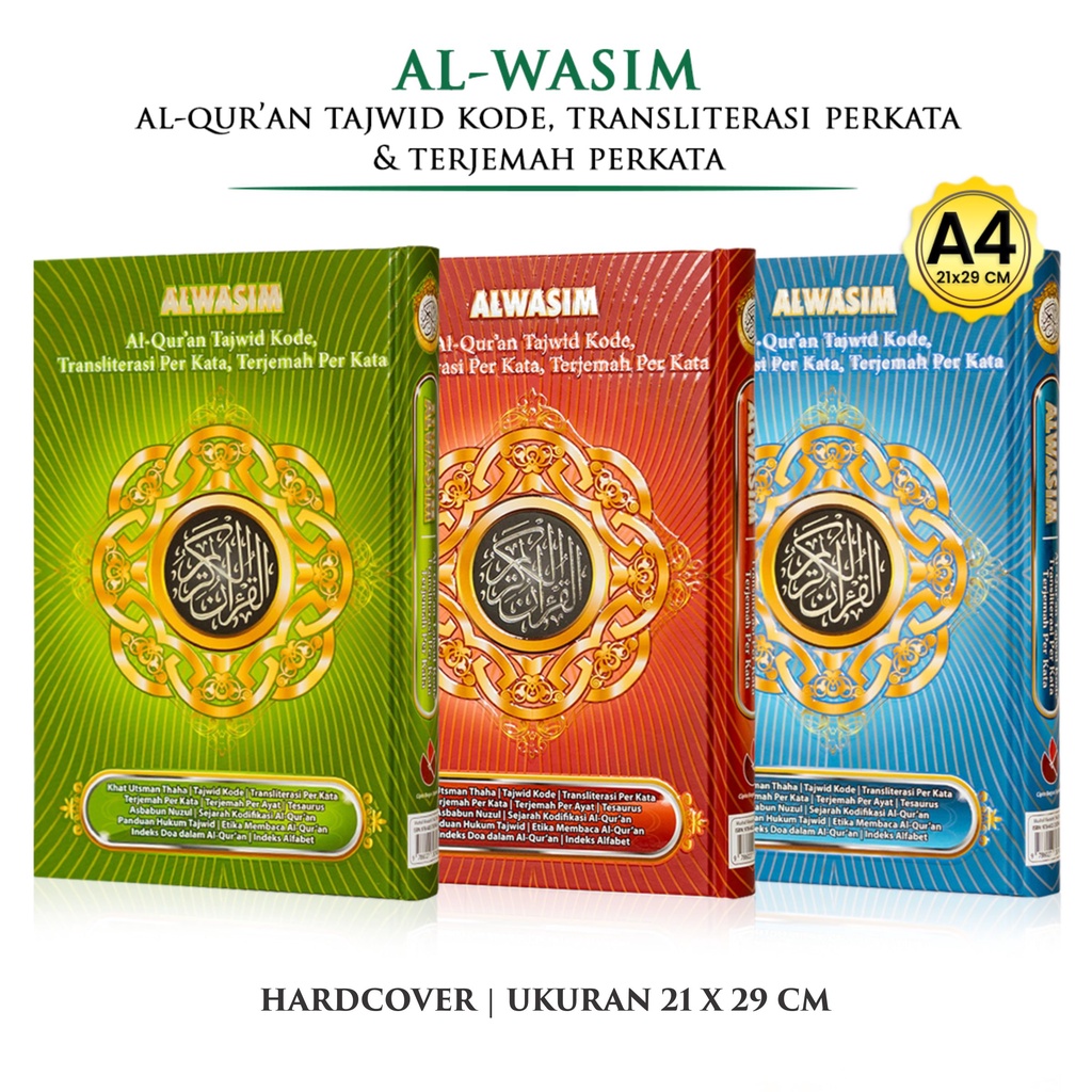 Al Quran Besar Terjemah Tajwid Al Wasim Ukuran A4 Quran Terjemah Per Kata Transliterasi Hard Cover A