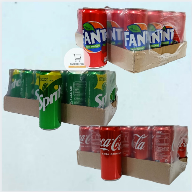 [1ctn] Fanta/Sprite/Coca Cola Kaleng Slim 250ml