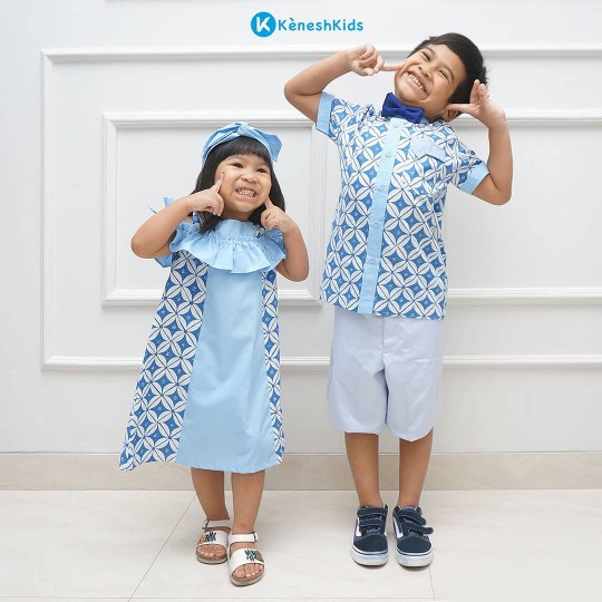 Baju Kemeja Seri Agra Hem Batik Anak  6 Bulan 1 2 3 4 5 6 7 8 9 10 11 12 Tahun Keneshkids