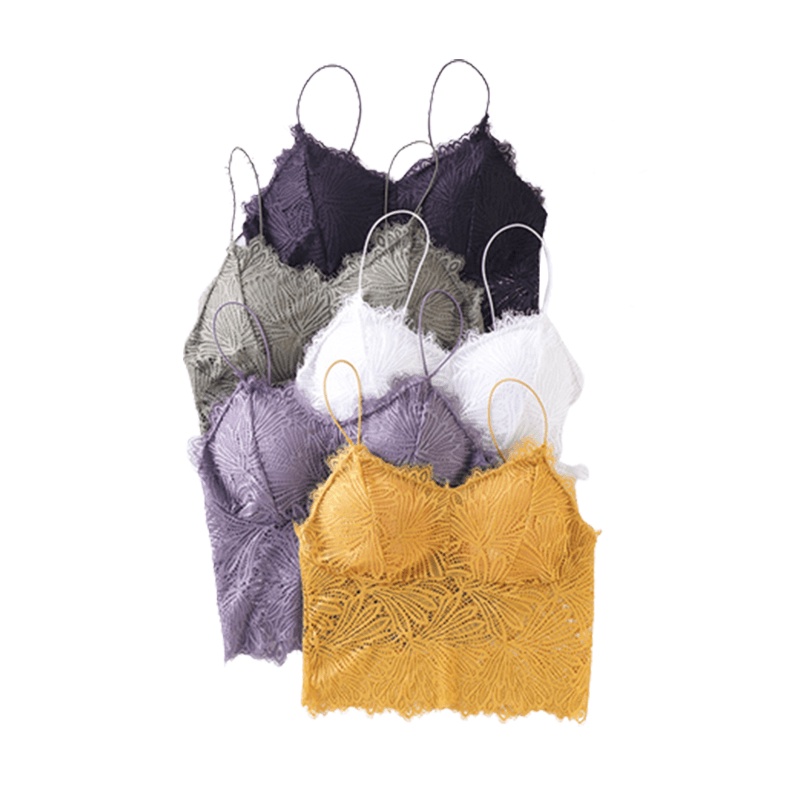 3SP | UW27 Bralette Busa Motif Bunga Tanpa Kawat Bahan Katun Bra BH Motif Renda Gaya Korea