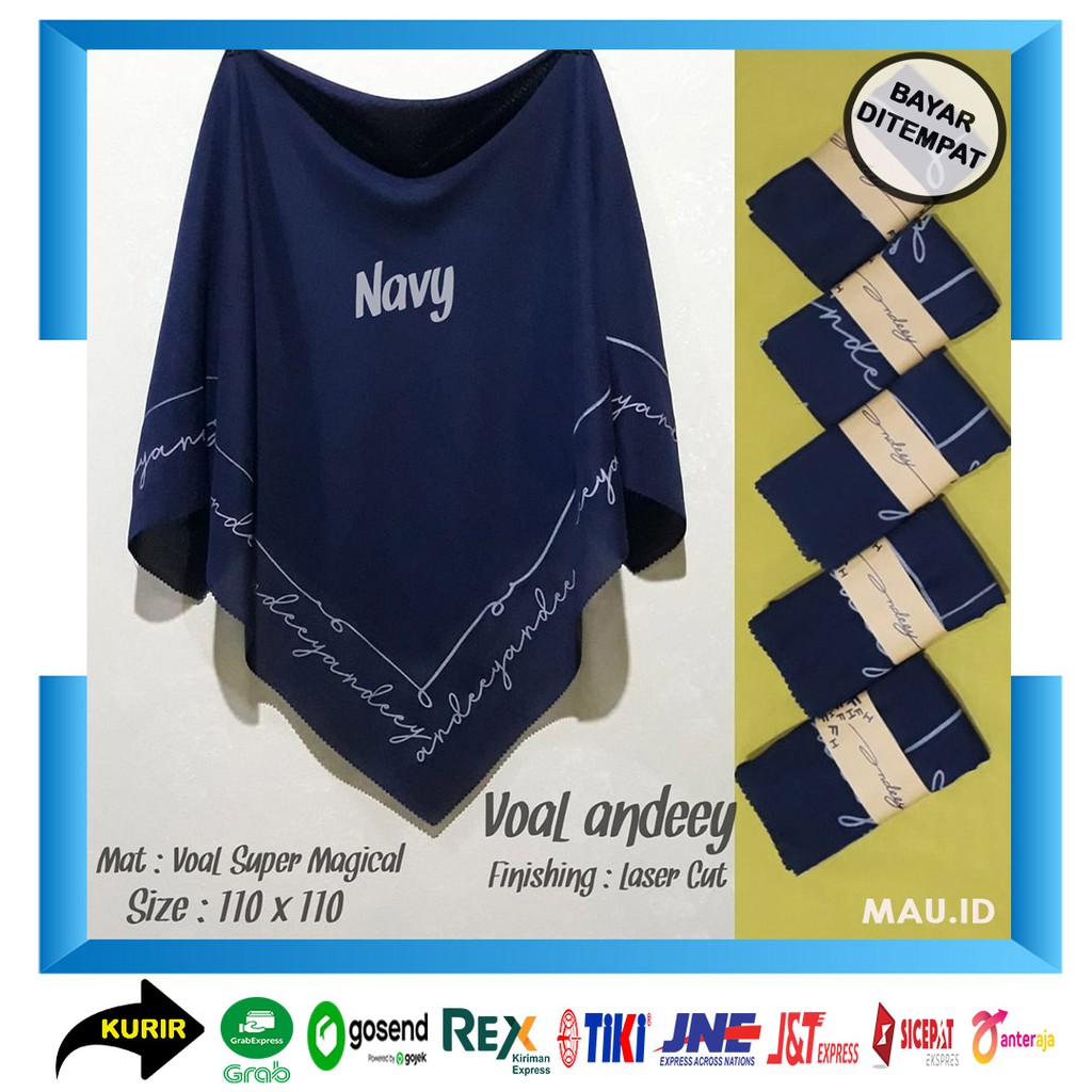 JILBAB HIJAB KERUDUNG SEGIEMPAT MOTIF ANDEY VOAL PREMIUM LASER CUT 2021 TERBARU