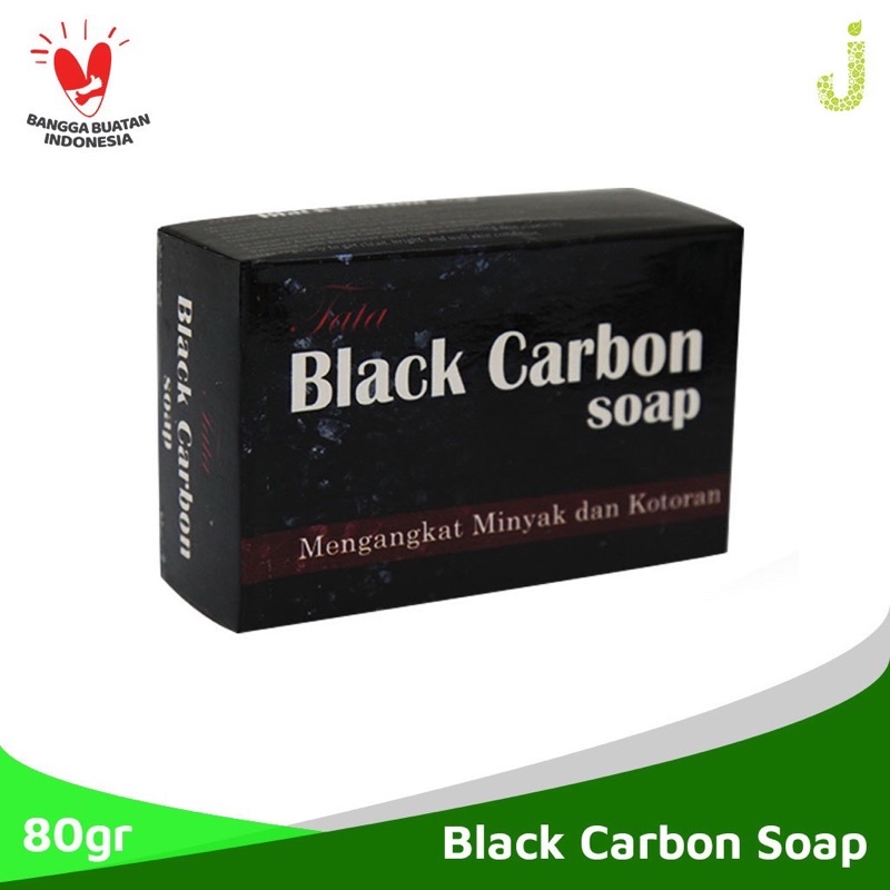 GROSIR BPOM TATA BLACK CARBON SOAP 80GR PRODUK ASLI INDONESIA/Sabun Batang Pembersih Wajah/Muka Tata Black Carbon Soap 80gr