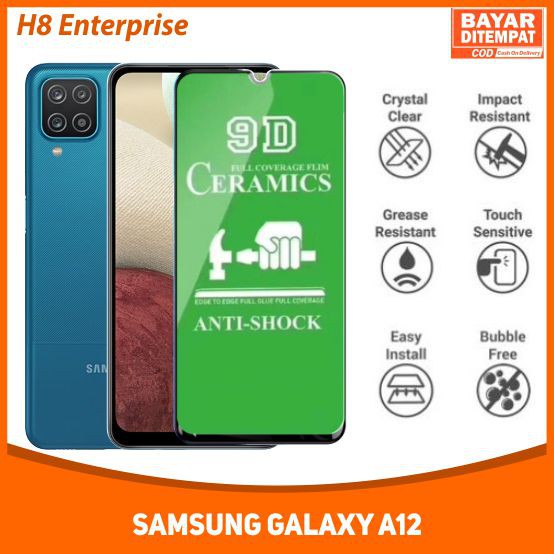 Tempered Glass CERAMIC Full Cover BLUELIGHT ANTI RADIASI Anti Shock For Samsung Galaxy A12
