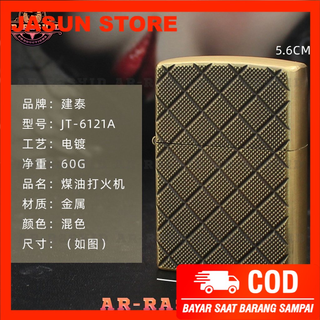 BISA COD! Korek Api Zippo Roda Api Minyak Jiantai Motif Ornamen JT-6121A