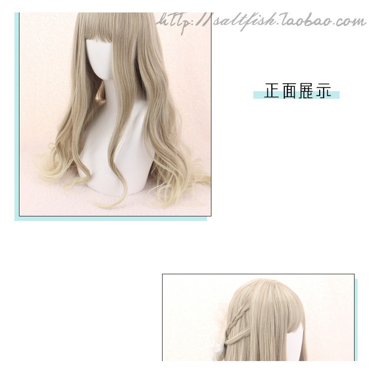 LOL-148 wig rambut palsu daily lolita korea kpop panjang wavy ash