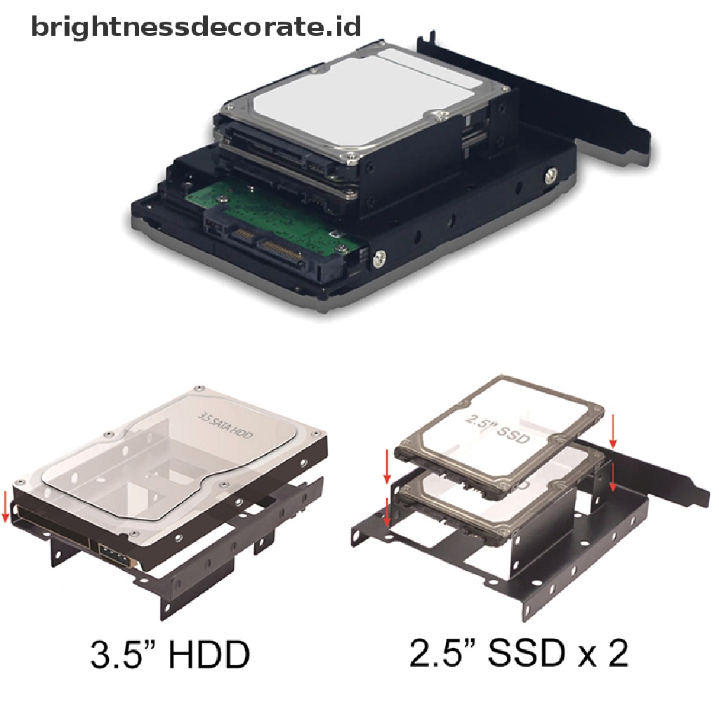 (Birth) Bracket Adapter Hardisk Hdd Ssd 3.5 &quot;2.5&quot; Ke Pci Pci-E Bahan Metal