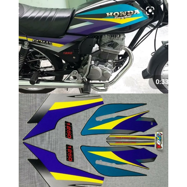 STIKER STRIPING LIS STANDAR ORI HONDA GL MAX BIRU TAHUN 2001
