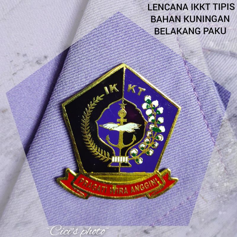 LENCANA IKKT TIPIS BELAKANG  PENITI  ( bahan kuningan )