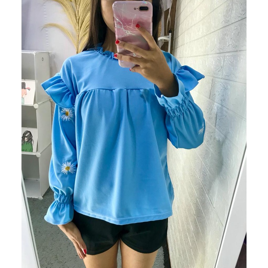 ilook | Ezra Daisy Blouse | Blouse Bordir Daisy | Bahan Creap - Fit to L-7