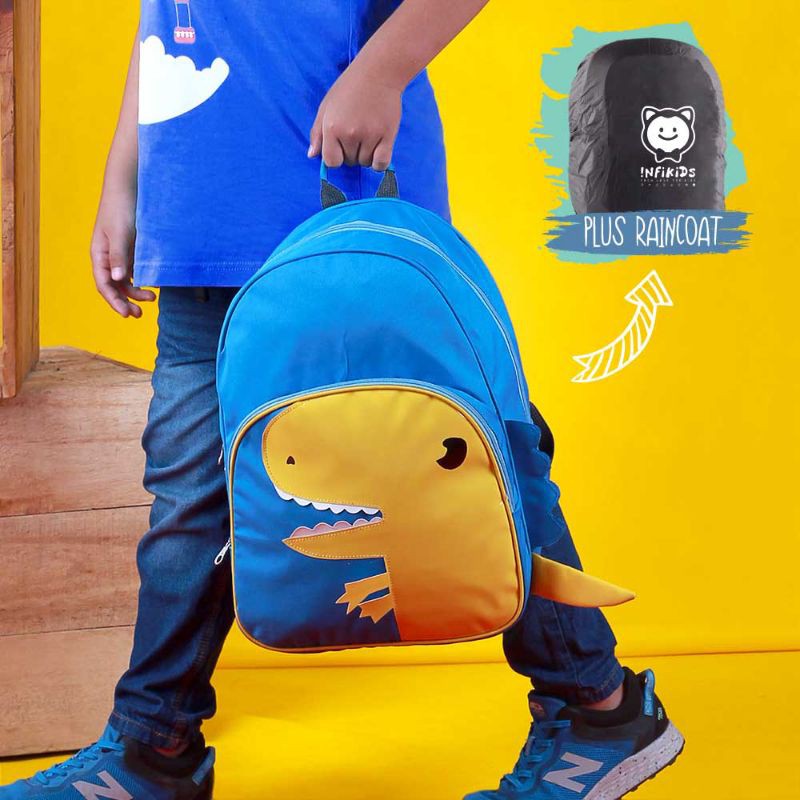 Tas Ransel Backpack Punggung Sekolah Anak Anak Laki Laki Pria Cowok Original Karakter Dino Premium