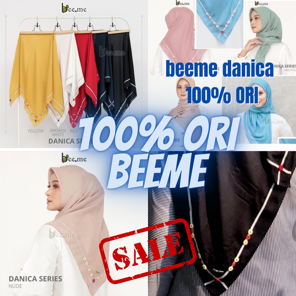 HIJAB BEEME DANICA TERBARU  POLOS KANCING MIKY BLUE GREEN TEA DUSTY PINK NUDE COCOK BUAT CASUAL;-VOA