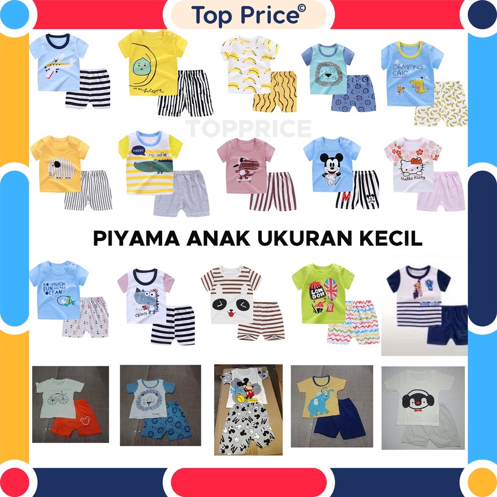 Topprice (1) Piyama Baju Anak Lengan Pendek Baju Santai Motif Karakter Anak Import BB01