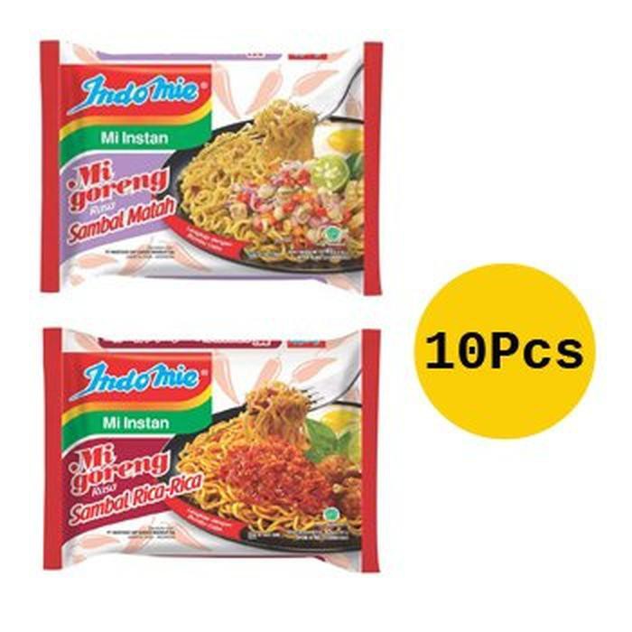 PAKET PEDAS TOTAL 10 Pcs Indomie Sambal Matah  dan Indomie Rica rica