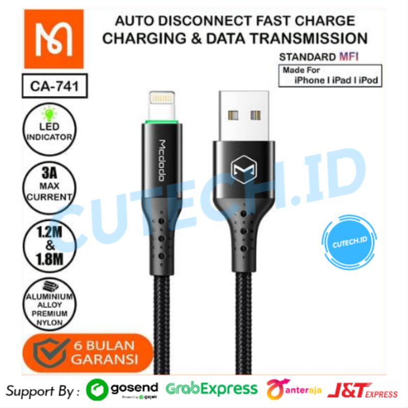 MCDODO KABEL DATA IPHONE / CABLE LIGHTNING AUTOMATIC DISCONNECT POWER OFF CA-7411