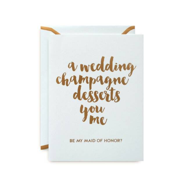 

Gold Foiled Maid Of Honor Card