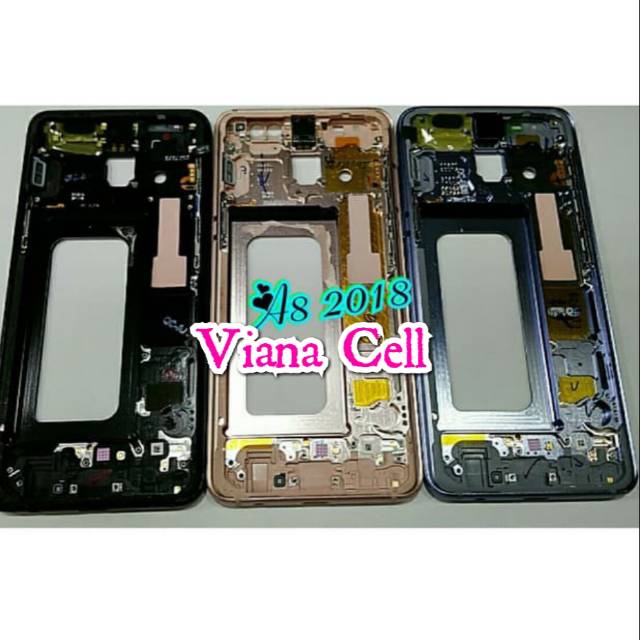 FRAME LCD TULANG TENGAH TATAKAN DUDUKAN LCD SAMSUNG GALAXY A8 A530 2018 A530F ORI
