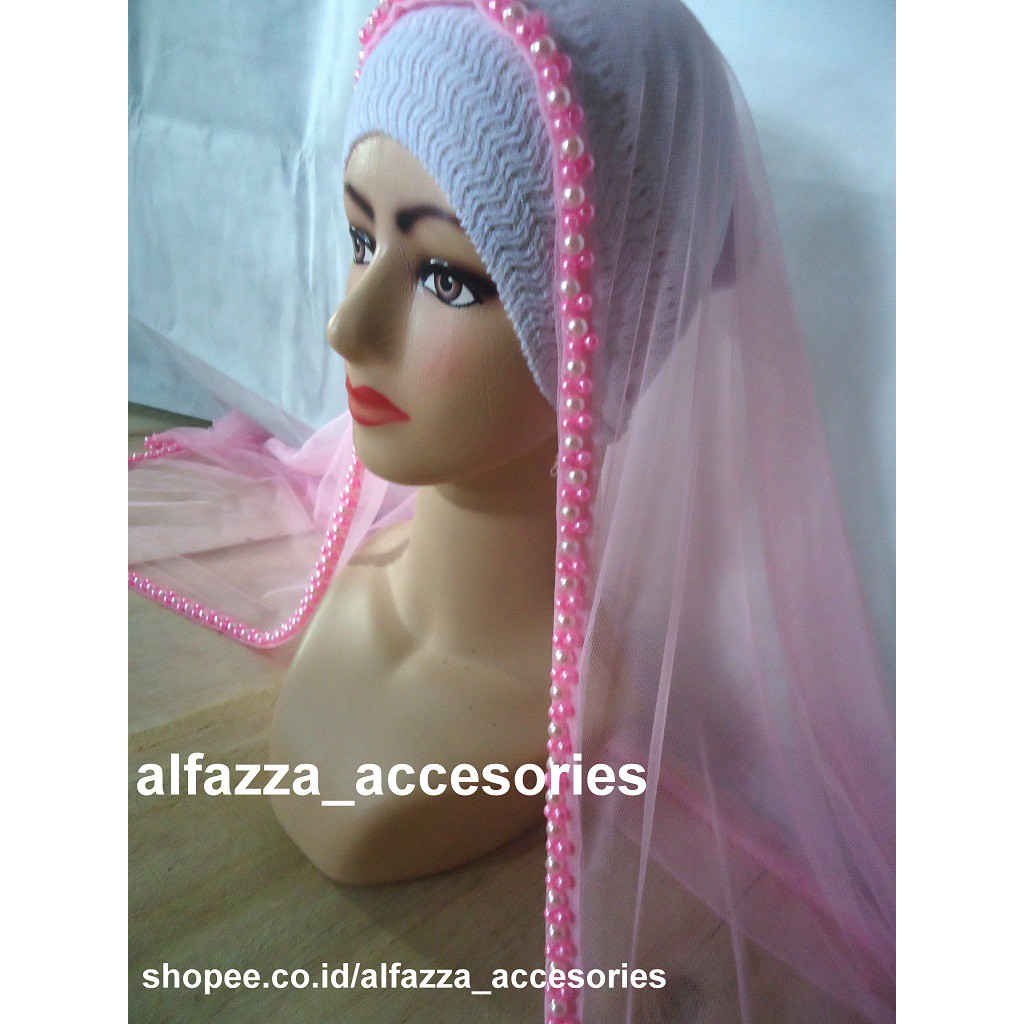 [Model pashmina pink] Kerudung pengantin Veil / kerudung akad / kerudung pengantin Veil