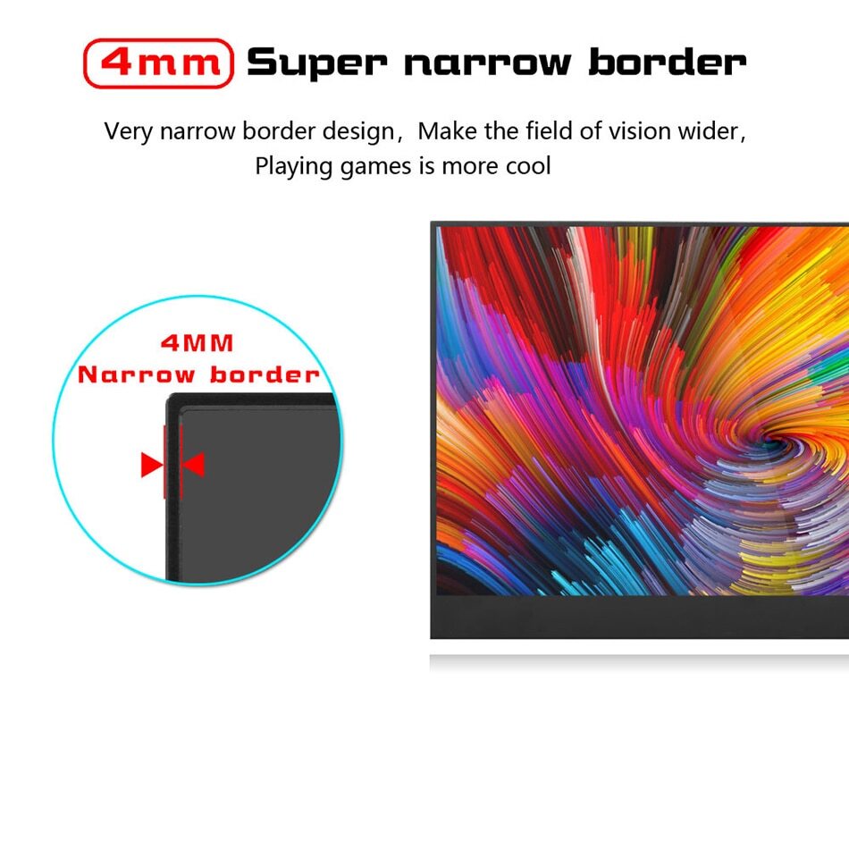 BeeX.ID 15.6 inch Touchscreen Portable Gaming Monitor + USB-C Cable - TOUCHSCREEN