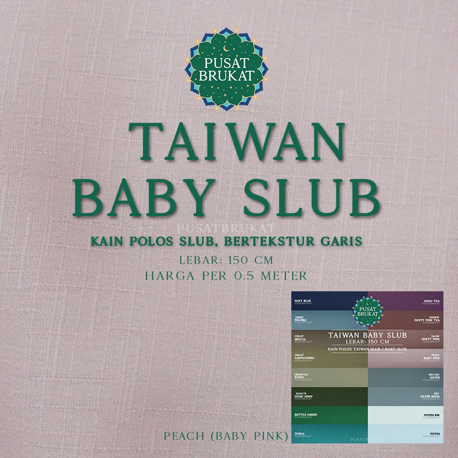 KAIN SLUB / TAIWAN BABY SLUB - BAHAN KAIN POLOS TAIWAN SLUB / BABY SLUB [harga per 0.5m]