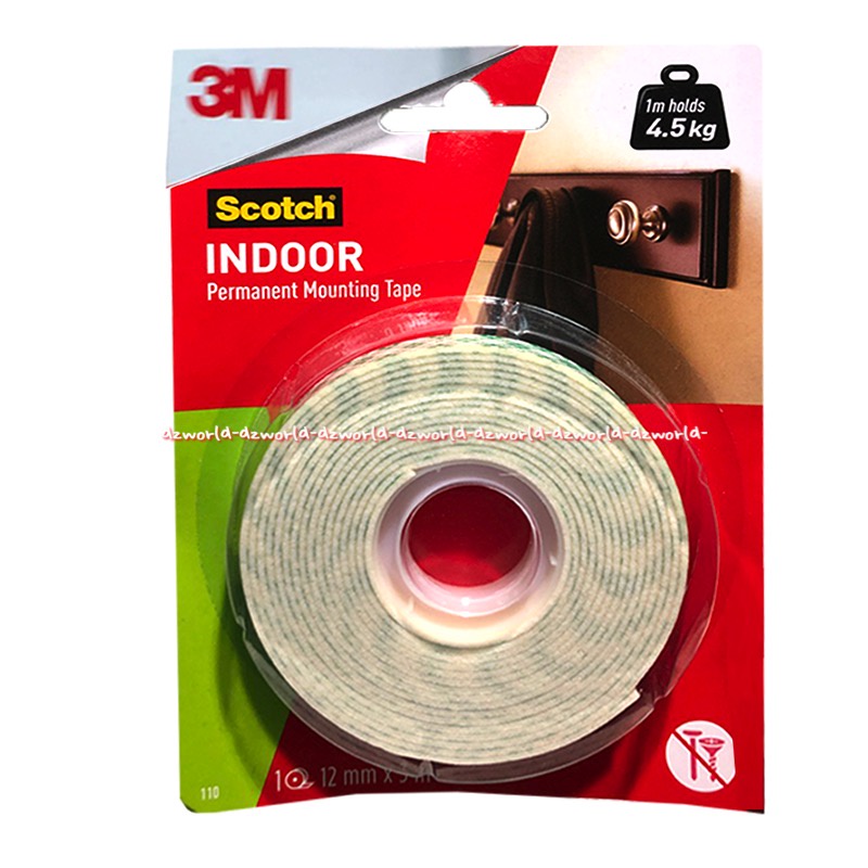 3M Scotch Indoor Permanent Mounting Tape 4.5kg Square Double Tape Skoth Skotch