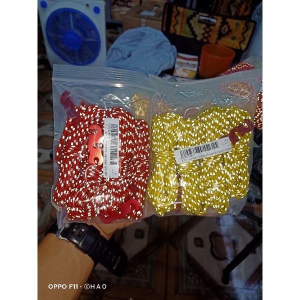 paket tali flysheet tenda reflektive 3mm lengkap denfan guyline alumunium